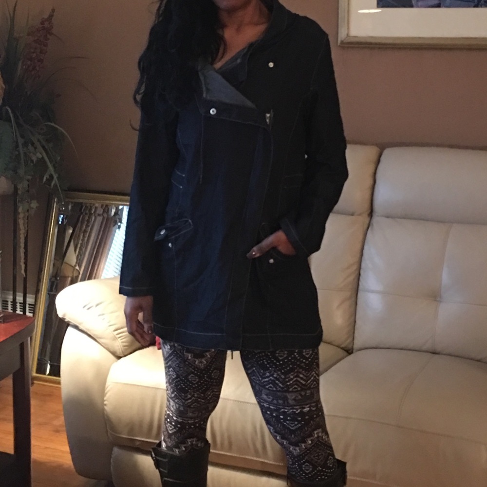 Blue jean anorak jacket